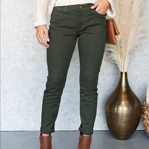 Judy Blue Olive Mid Rise Boyfriend Jeans